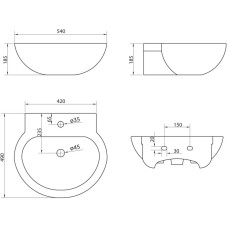 Раковина 54х49 см BelBagno Sabrina BB122L