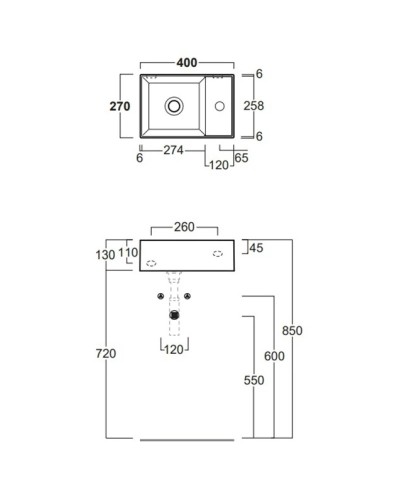 Раковина 40х27 см Simas Agile AG40 bix1