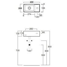 Раковина 40х20 см Simas Agile AG20 bix1
