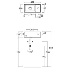 Раковина 40х20 см Simas Agile AG20 bix1