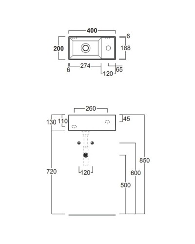 Раковина 40х20 см Simas Agile AG20 bix1
