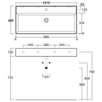 Раковина 101х46 см Simas Agile AG101 bix1