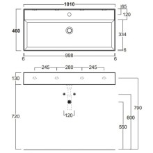 Раковина 101х46 см Simas Agile AG101 bix1