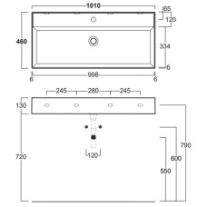 Раковина 101х46 см Simas Agile AG101 bix1