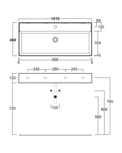 Раковина 101х46 см Simas Agile AG101 bix1