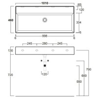 Раковина 101х46 см Simas Agile AG101 bix0