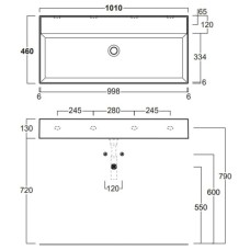 Раковина 101х46 см Simas Agile AG101 bix0