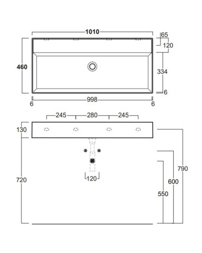 Раковина 101х46 см Simas Agile AG101 bix0