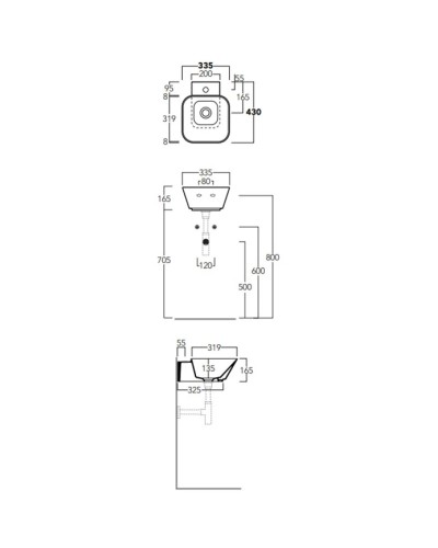 Раковина 33,5x43 см Simas Wave WA07 bix1