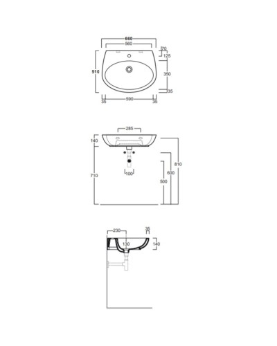 Раковина 66x51 см Simas Bormio BR10bix1
