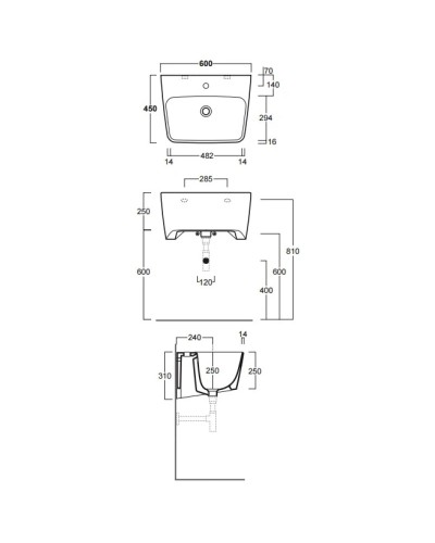 Раковина 60x45 см Simas Degrade DE13bix1