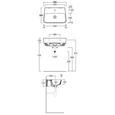 Раковина 58x39 см Simas Degrade DE14bix1