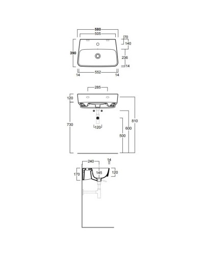 Раковина 58x39 см Simas Degrade DE14bix1