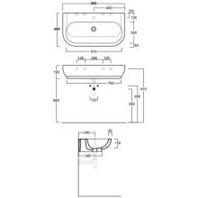 Раковина 90x48 см Simas E-Line EL11bix0