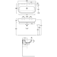 Раковина 90x48 см Simas E-Line EL11bix0