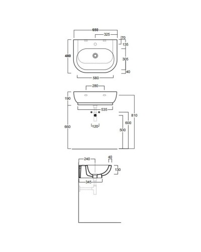 Раковина 65x48 см Simas E-Line EL10bix0