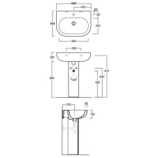Раковина 65x47 см Simas E-Line EL05bix1