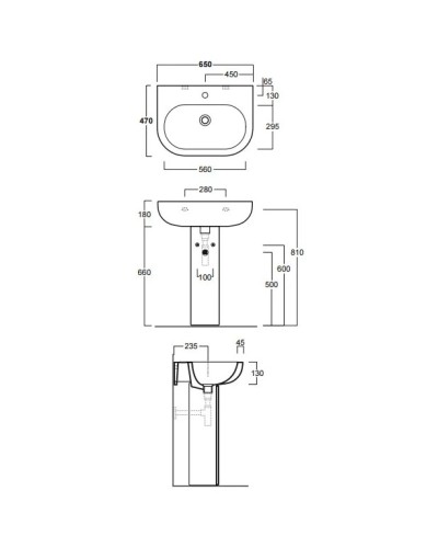 Раковина 65x47 см Simas E-Line EL05bix1