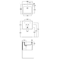 Раковина 50,5x50 см Simas Frozen FZ13bix0