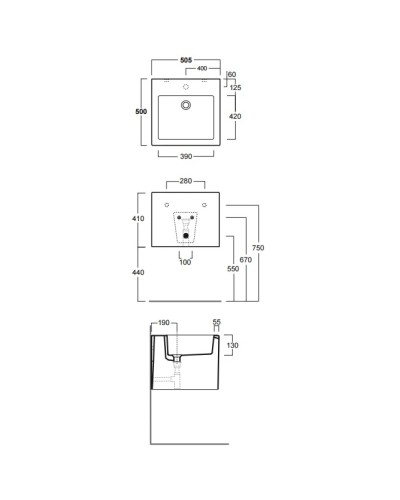 Раковина 50,5x50 см Simas Frozen FZ13bix0