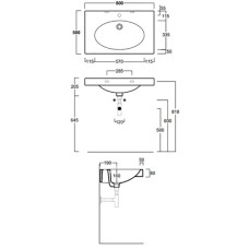 Раковина 80x50 см Simas Lft Spazio LFT44nerox1