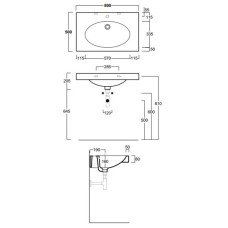 Раковина 80x50 см Simas Lft Spazio LFT44bix1