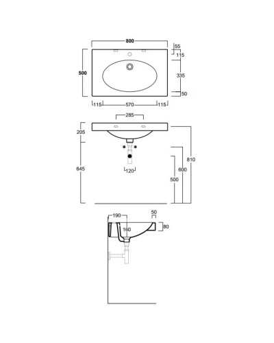 Раковина 80x50 см Simas Lft Spazio LFT44bix1