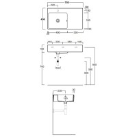 Раковина 75x45 см Simas Lavabi d'arredo QU75Sx1 bi