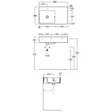 Раковина 75x45 см Simas Lavabi d'arredo QU75Sx1 bi