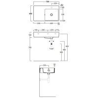 Раковина 75x45 см Simas Lavabi d'arredo QU75Dx1 bi