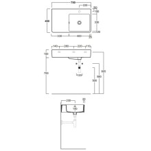 Раковина 75x45 см Simas Lavabi d'arredo QU75Dx1 bi