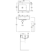 Раковина 65x45 см Simas Lavabi d'arredo QU65Sx1 bi