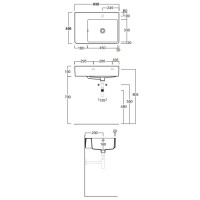 Раковина 65x45 см Simas Lavabi d'arredo QU65Dx1 bi