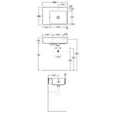 Раковина 65x45 см Simas Lavabi d'arredo QU65Dx1 bi