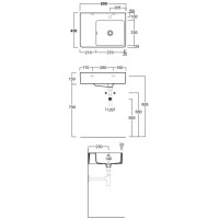 Раковина 60x45 см Simas Lavabi d'arredo QU60Dx1 bi