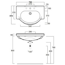 Раковина 78x51 см Simas Lavabi d'arredo TOP 63 bix1