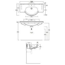 Раковина 105x51 см Simas Lavabi d'arredo TOP 60 bix1