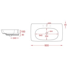 Раковина 90x50 см Artceram Civitas CIL002 01 00 x1
