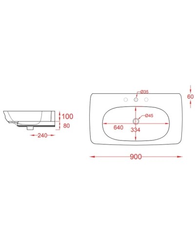 Раковина 90x50 см Artceram Civitas CIL002 01 00 x1