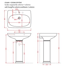 Раковина 68x49,5 см Artceram Civitas CIL001 01 00 x1