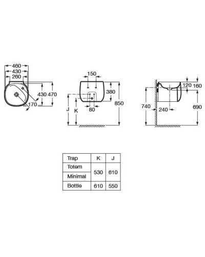 Раковина 46x47 см Roca Beyond 3270B1640