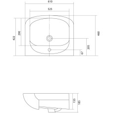 Раковина 61х46 см Акватон Акварель 1WH110195