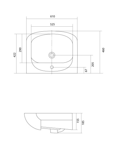 Раковина 61х46 см Акватон Акварель 1WH110195