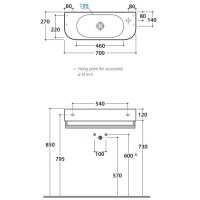 Раковина 70х27 см Globo Forty3 SCT70.BIx1dx