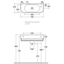 Раковина 70х27 см Globo Forty3 SCT70.BIx1dx