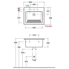 Раковина 60х50 см Globo Forty3 FO063.BIx1