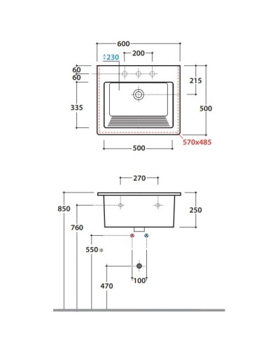 Раковина 60х50 см Globo Forty3 FO063.BIx1