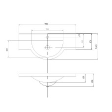 Раковина Лацио 95 см белая Акватон 1A702031LC010