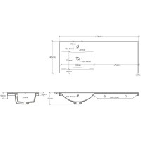 Раковина над стиральной машиной 120х48,5 см Onika 612001