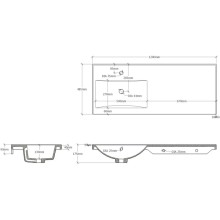 Раковина над стиральной машиной 120х48,5 см Onika 612001